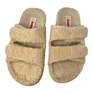 Freedom Moses Evu Slides Latte Fleece Slip On Women's Size 8 US 38 EU